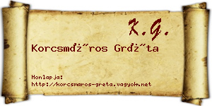 Korcsmáros Gréta névjegykártya